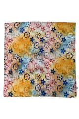 Ombre Sketch Flower Monogram Print Silk Scarf - Majestico Gifts