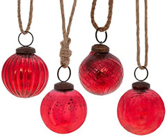 Crackle Glass Bauble - Set of 4 - Majestico Gifts