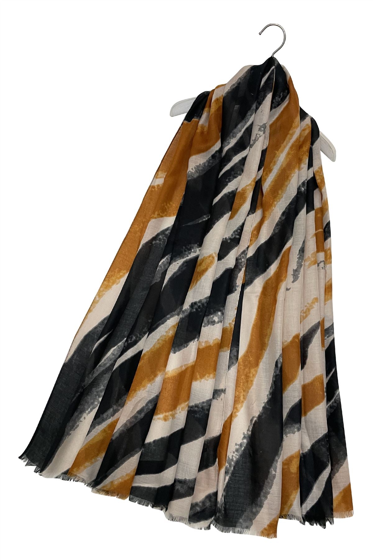 Zebra Print Scarf - Black/Orange - Majestico Gifts